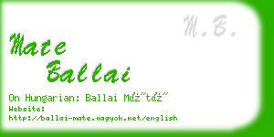 mate ballai business card